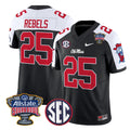 Rebels Jersey #25 Ole Miss Rebels 2026 Sugar Bowl Patch Vapor Stitched