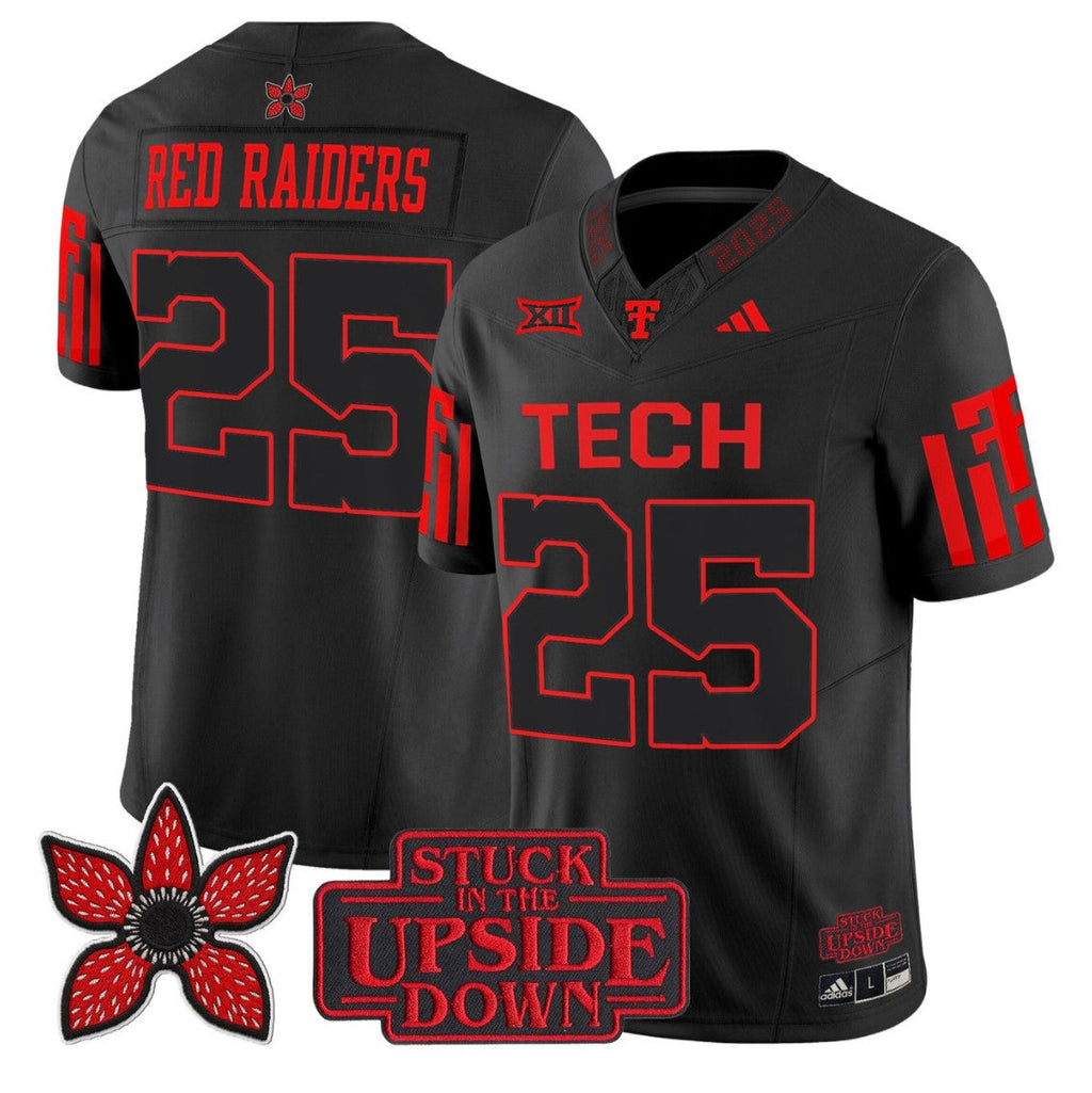 Red Raiders Jersey #25 Texas Tech Red Raiders Stranger Things Edition Stitched