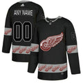 Red Wings Custom Black Team Logos Fashion Jersey Stitched