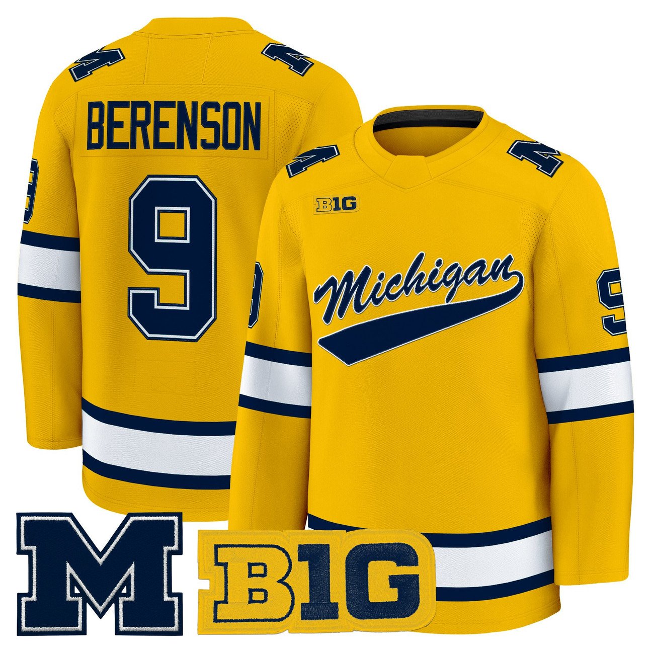 Red Berenson Jersey #9 Michigan Wolverines 2025-26 Premium Stitched Maize