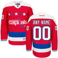 Reebok NHL  Red Third  Jersey Customized Washington Capitals Premium Stitched