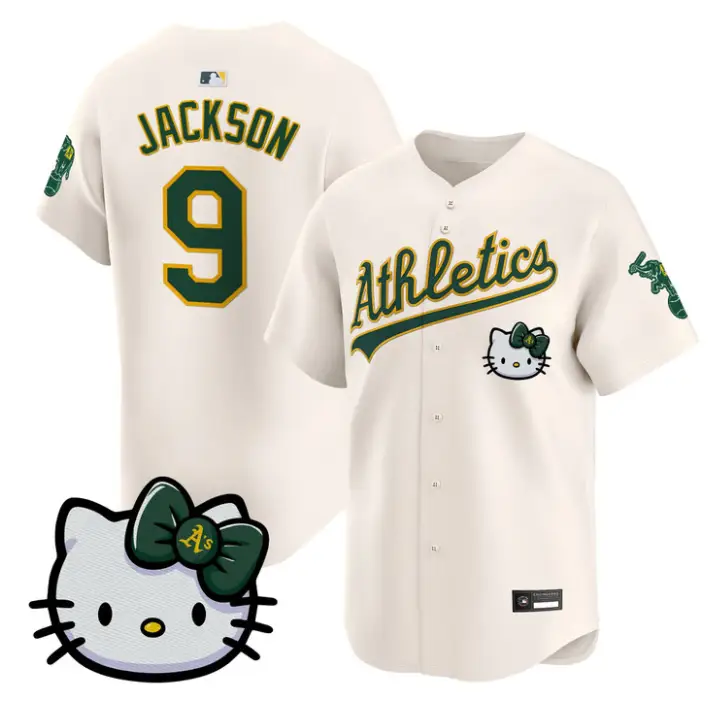 Reggie Jackson Jersey #9 Athletics Hello Kitty Vapor Premier Stitched