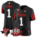 Reggie Virgil Jersey #1 Texas Tech 2025 100th Anniversary Patch Stitched