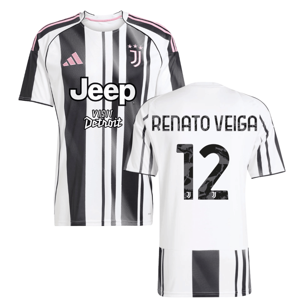 Renato Veiga 12 Juventus 2025-26 Home Men Jersey – White