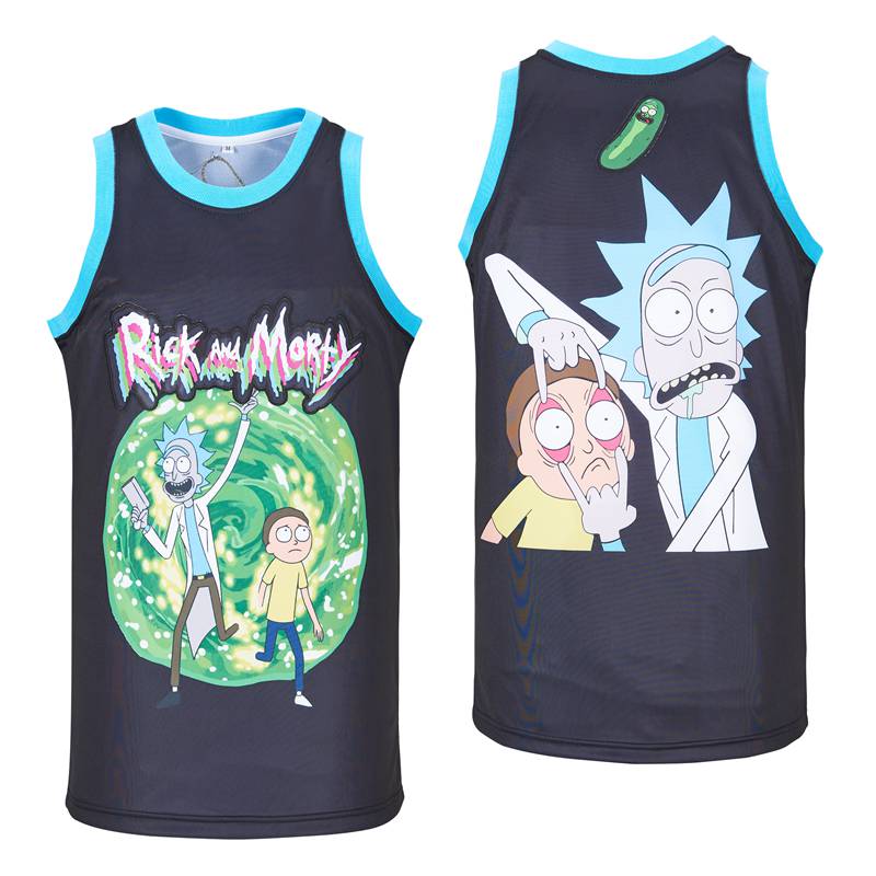 Rick And Morty Secretagent Movie Basketball Jersey Black