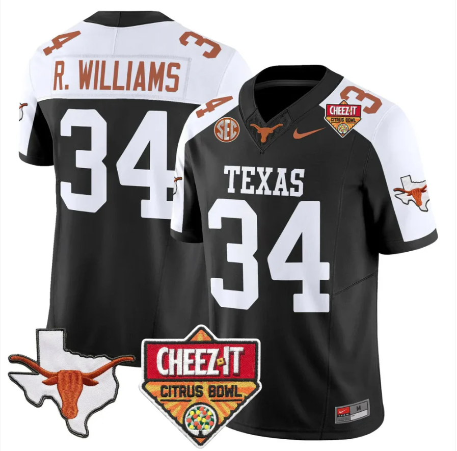 Ricky Williams Jersey #34 Texas Longhorns 2025 State Map Citrus Bowl Stitched