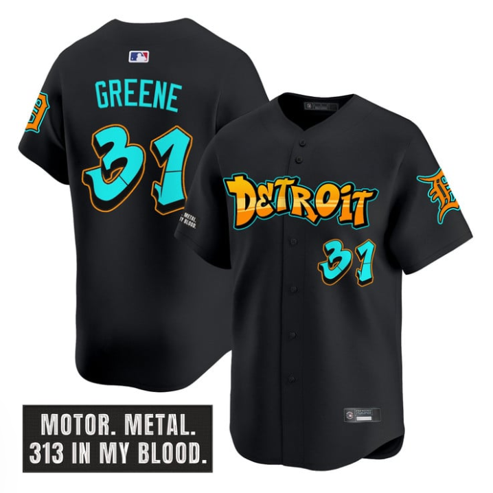 Riley Greene Jersey #31 Detroit Tigers Graffiti Motor City Edition