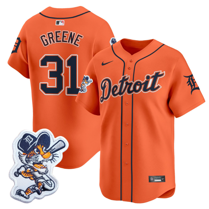 Riley Greene Jersey #31 Detroit Tigers Paws Patch Vapor Premier Limited Stitched