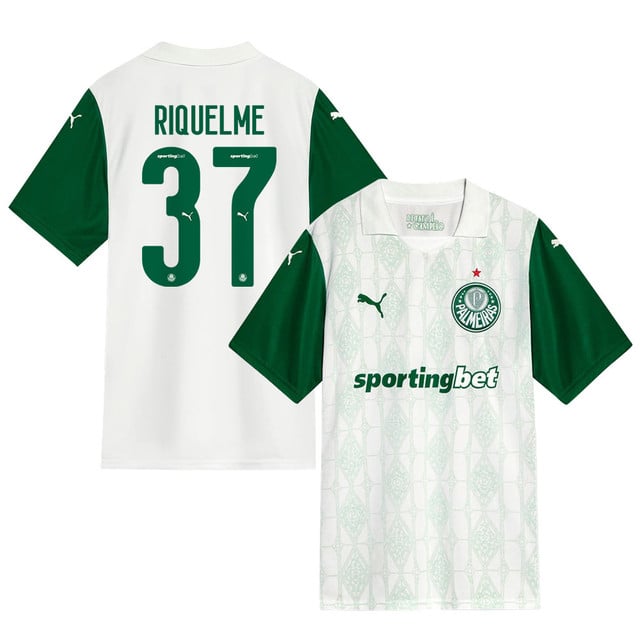 Riquelme #37 Palmeiras 2025-26 Away Match Jersey – White