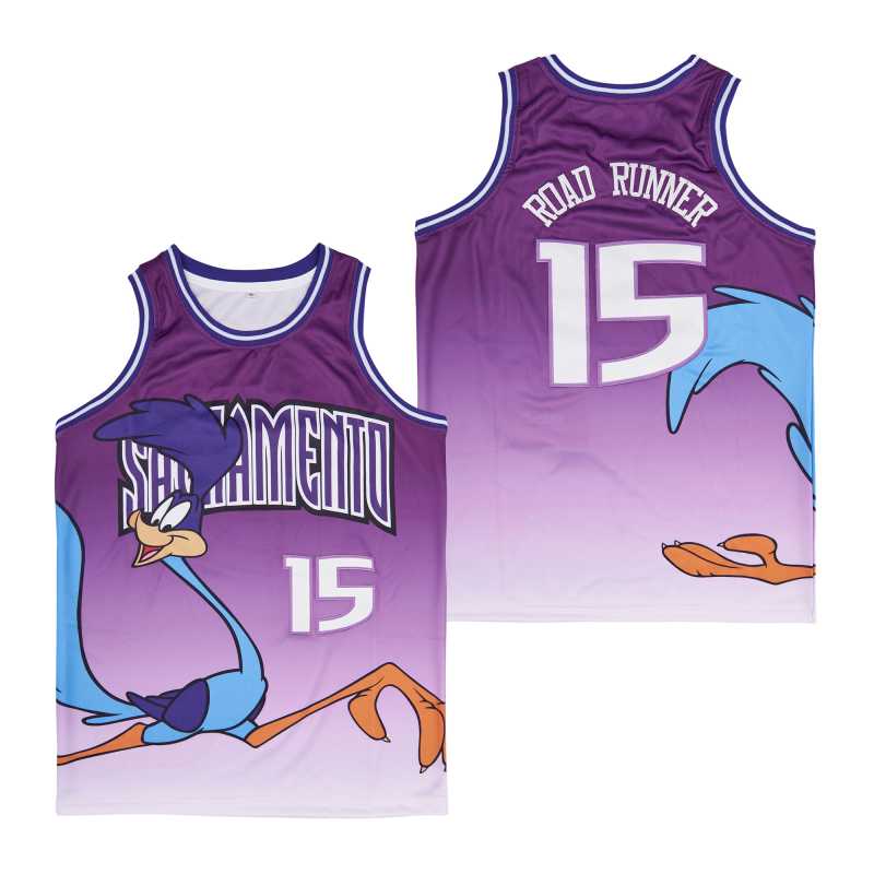 Road Runner #15 Movie Basketball Jersey Purple