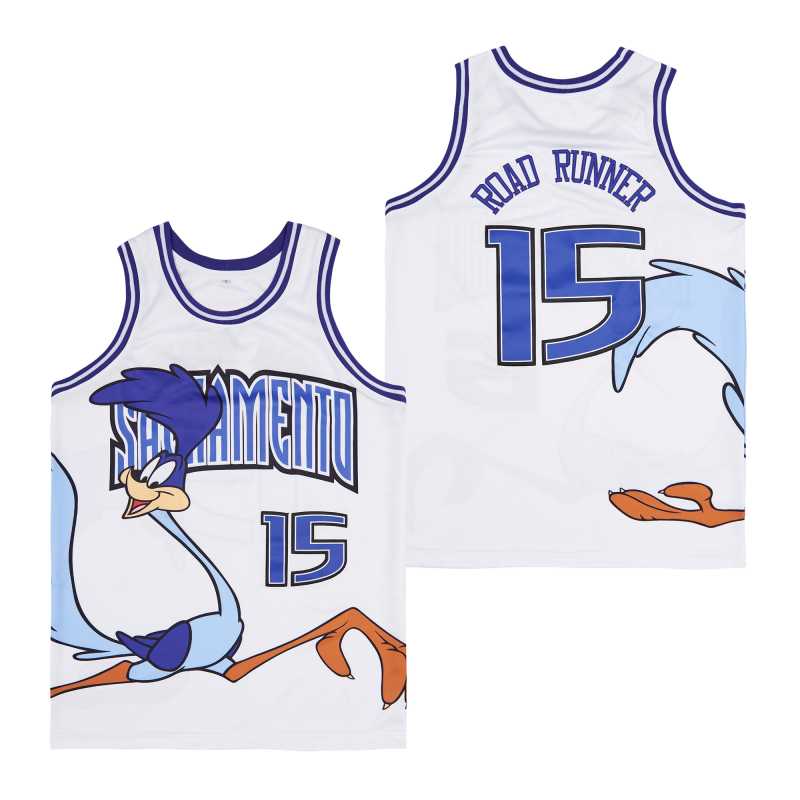 Road Runner #15 Movie Basketball Jersey White