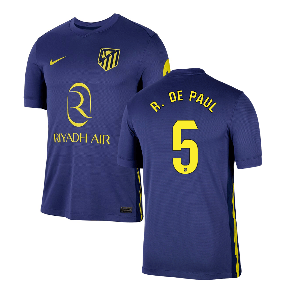 Rodrigo De Paul 5 Atlético de Madrid 2025-26 Away Match Jersey – Navy