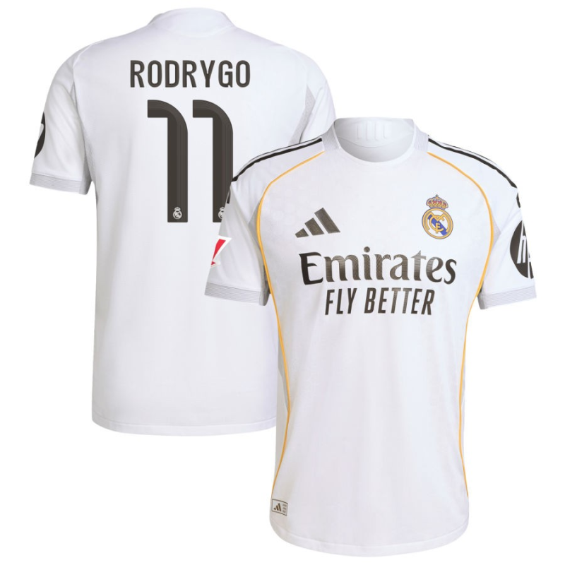 Rodrygo 11 Real Madrid 2025-26 Home Jersey – White