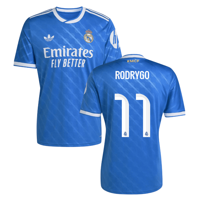 Rodrygo #11 Real Madrid 2025-26 Third Match Jersey – Blue