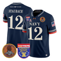 Roger Staubach Jersey #12 Navy Midshipmen 250th 2026 Liberty Bowl Stitched Navy