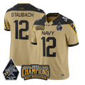 Roger Staubach Jersey #12 Navy Midshipmen Jolly Rogers 2025 Trophy Gold