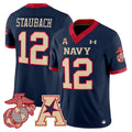 Roger Staubach Jersey #12 Navy Midshipmen Vapor USMC Premier Stitched