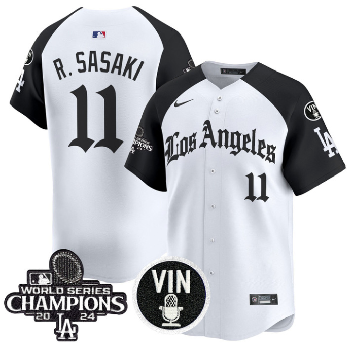 Roki Sasaki Jersey #11 Dodgers 2025 LA Gothic Style Vapor Premier Limited Stitched