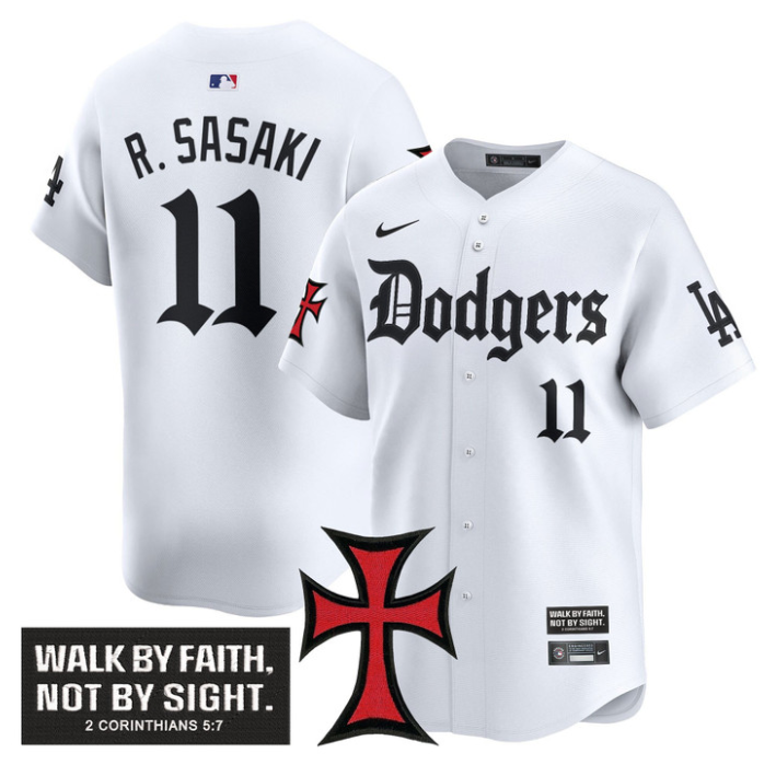 Roki Sasaki Jersey #11 Dodgers Faith Glory Edition Vapor Premier Limited Stitched