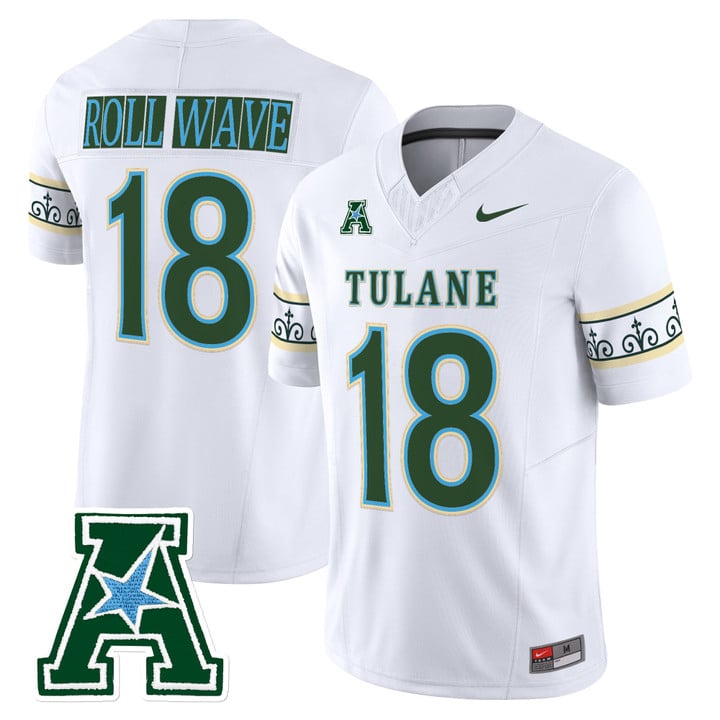 Roll Wave Jersey #18 Tulane Green Wave 2025 City Edition Stitched
