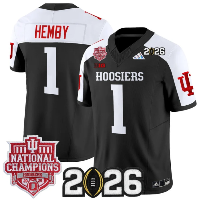 Roman Hemby Jersey #1 Hoosiers 2025 National Champions 2026 Patch Stitched