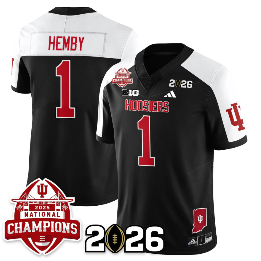 Roman Hemby Jersey #1 Indiana Hoosiers 2025 National Champions V2 Stitched