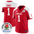 Roman Hemby Jersey #1 Indiana Hoosiers Vapor Rose Bowl Patch Stitched
