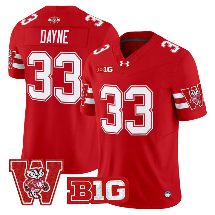 Ron Dayne Jersey #33 Wisconsin Badgers Throwback Stitched