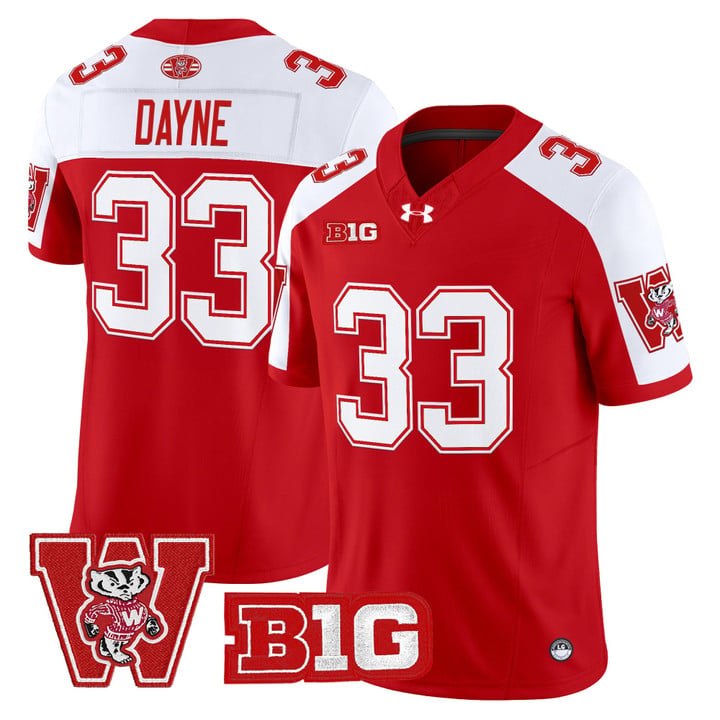 Ron Dayne Jersey #33 Wisconsin Badgers Throwback Stitched