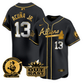 Ronald Acuna Jr Jersey #13 Atlanta Braves Atliens Hank Aaron Patch Limited Stitched