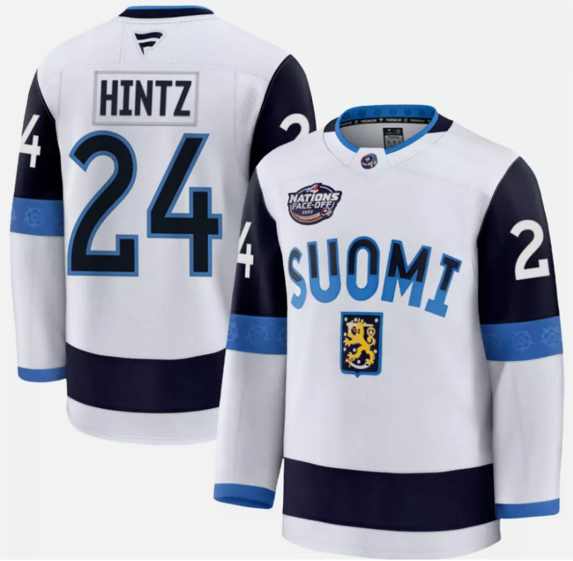 Roope Hintz Jersey #24 Finland White 2025 4 Nations Face-Off Stitched