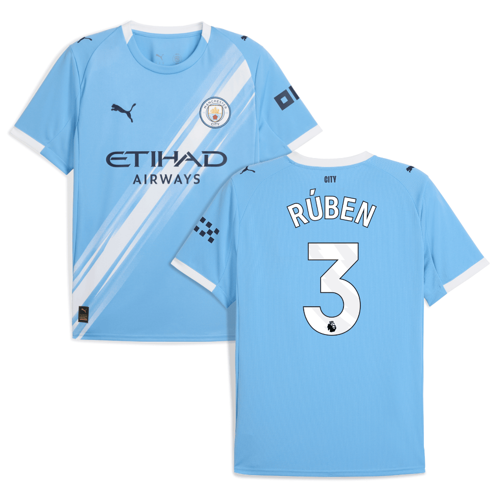 Ruben Dias 3 Manchester City 2025-26 Home Men Jersey – Sky Blue
