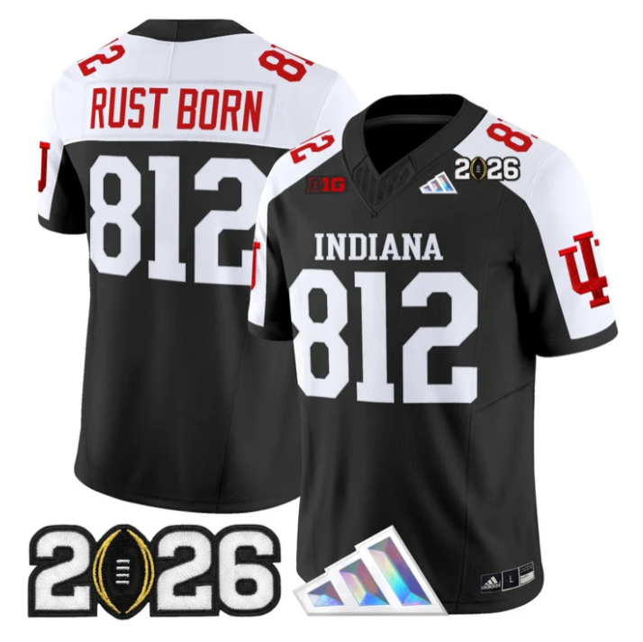 Rust Born Jersey #812 Indiana Hoosiers 2026 CFP Final V3 Stitched