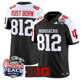 Rust Born Jersey #812 Indiana Hoosiers 2026 Peach Bowl Patch Stitched