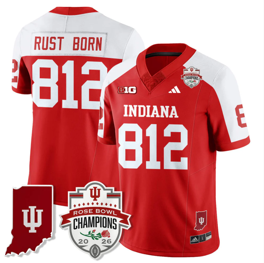 Rust Born Jersey #812 Indiana Hoosiers Rose Bowl Champions Stitched
