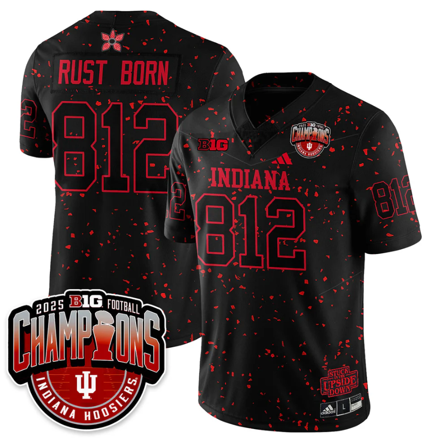 Rust Born Jersey #812 Indiana Hoosiers Stranger Things Big 10 Champions Stitched