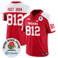 Rust Born Jersey #812 Indiana Hoosiers Vapor Rose Bowl Patch Stitched