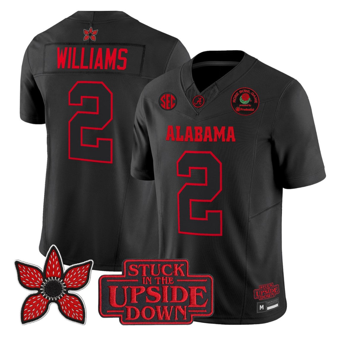Ryan Williams Jersey #2 Alabama Crimson Stranger Things 2025 Rose Bowl Stitched