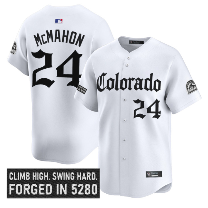 Ryan McMahon Jersey #24 Colorado Rockies Gothic Mile High Shadows Edition