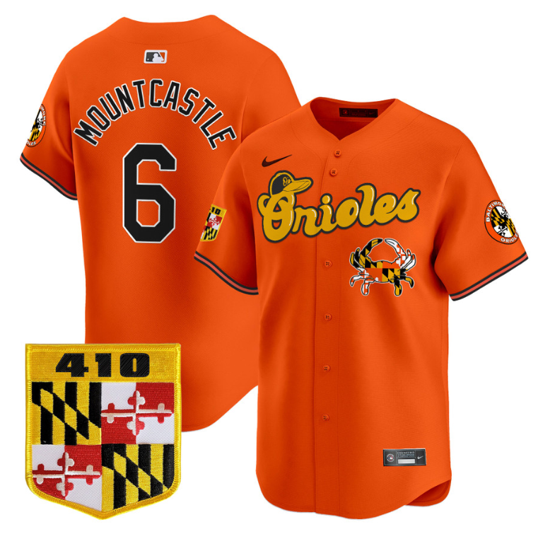 Ryan Mountcastle Jersey #6 Baltimore Orioles 410 & Chesapeake Crab Patch Limited Stitched