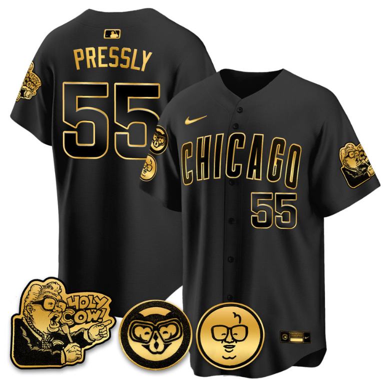 Ryan Pressly Jersey #55 Chicago Cubs Harry Caray Holy Cow Patch Premier Limited Stitched