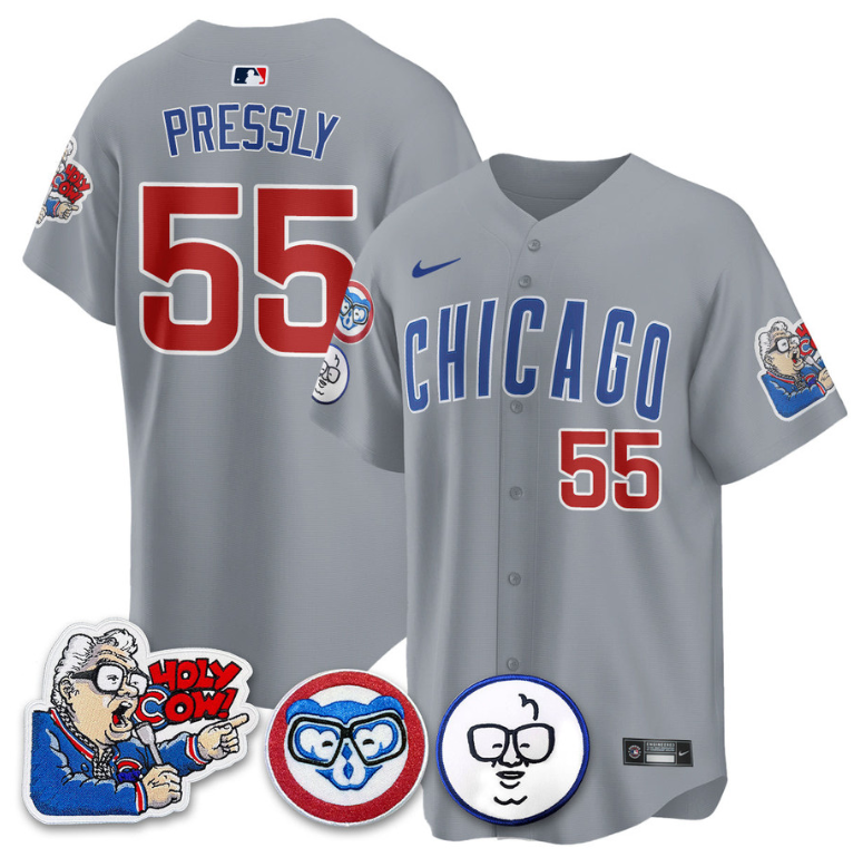 Ryan Pressly Jersey #55 Chicago Cubs Harry Caray Holy Cow Patch Premier Limited Stitched