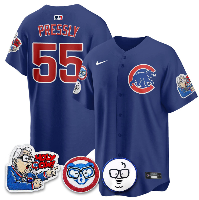 Ryan Pressly Jersey #55 Chicago Cubs Harry Caray Holy Cow Patch Premier Limited Stitched