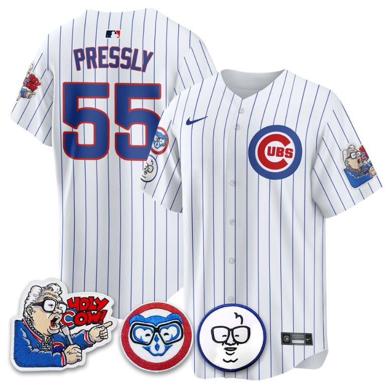 Ryan Pressly Jersey #55 Chicago Cubs Harry Caray Holy Cow Patch Premier Limited Stitched