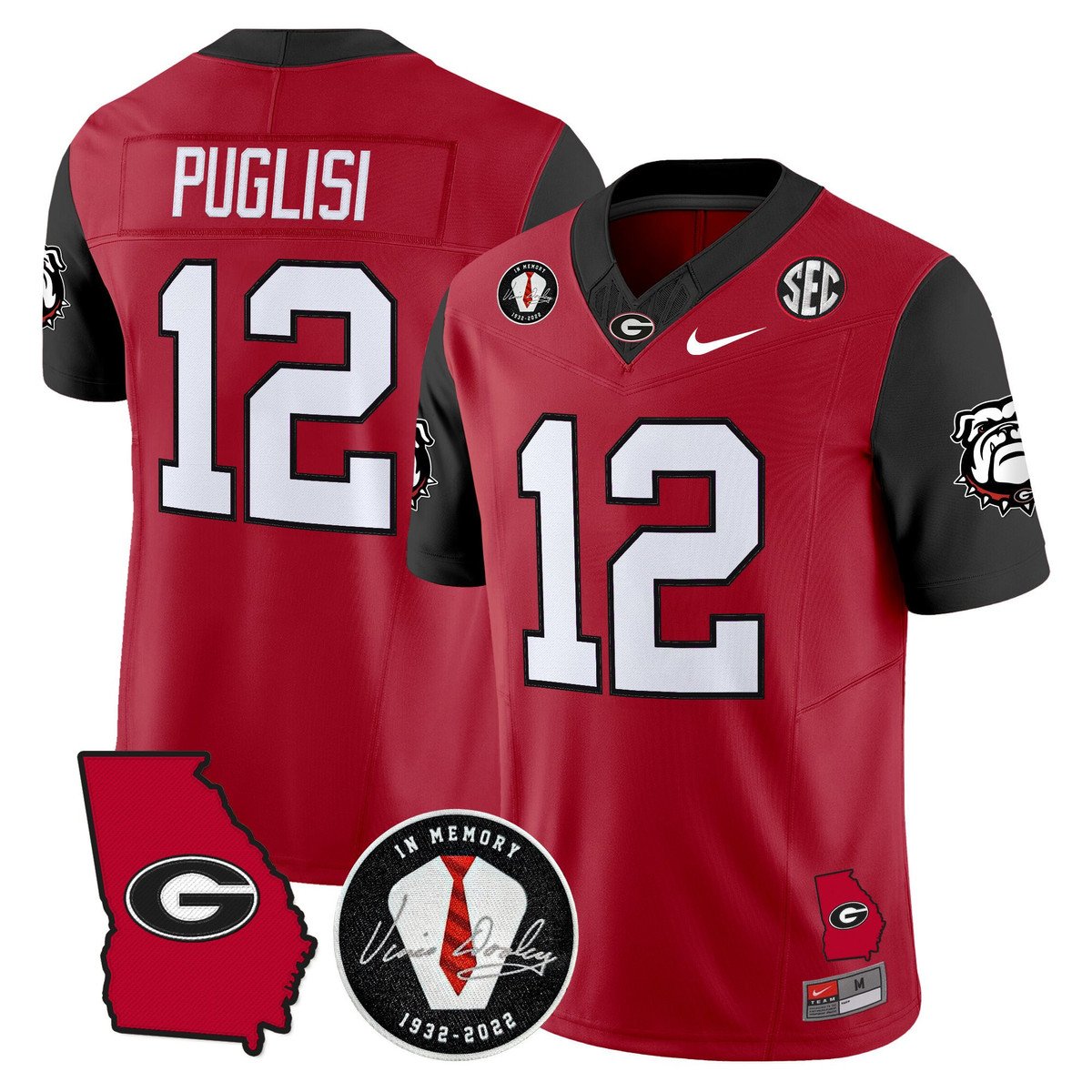 Ryan Puglisi Jersey #12 Georgia Bulldogs 2025 Vapor Limited Stitched