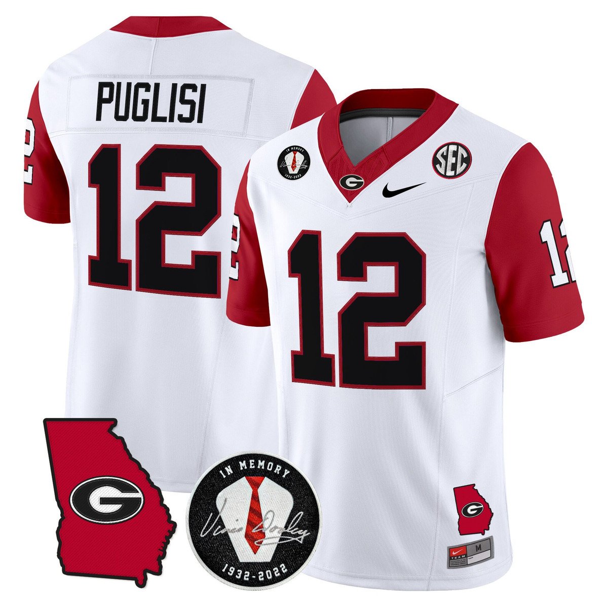Ryan Puglisi Jersey #12 Georgia Bulldogs 2025 Vapor Limited Stitched