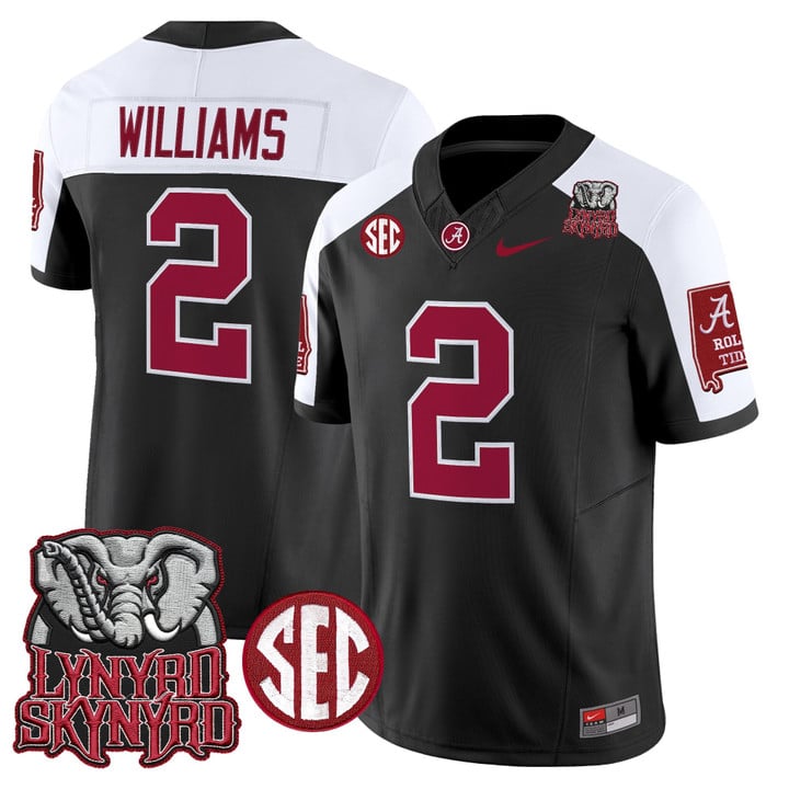 Ryan Williams Jersey #2 Alabama Crimson Tide Lynyrd Skynyrd Patch Stitched