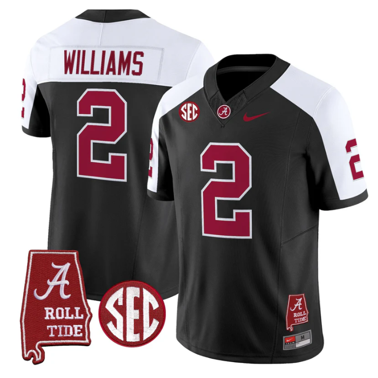 Ryan Williams Jersey #2 Alabama Crimson Tide Throwback Map Stitched