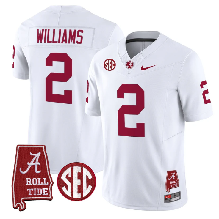 Ryan Williams Jersey #2 Alabama Crimson Tide Throwback Map Stitched