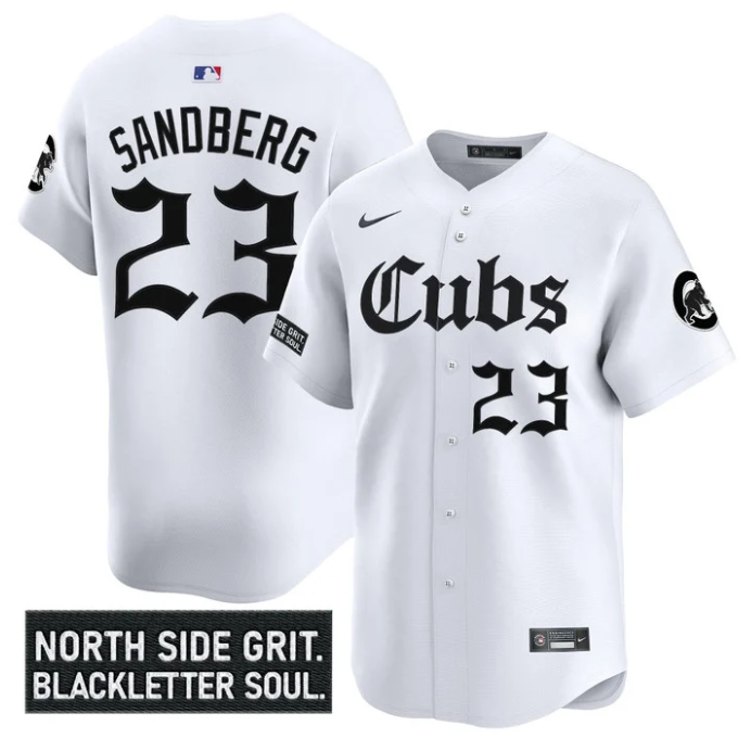 Ryne Sandberg Jersey #23 Chicago Cubs Gothic North Side Edition Vapor Limited Stitched